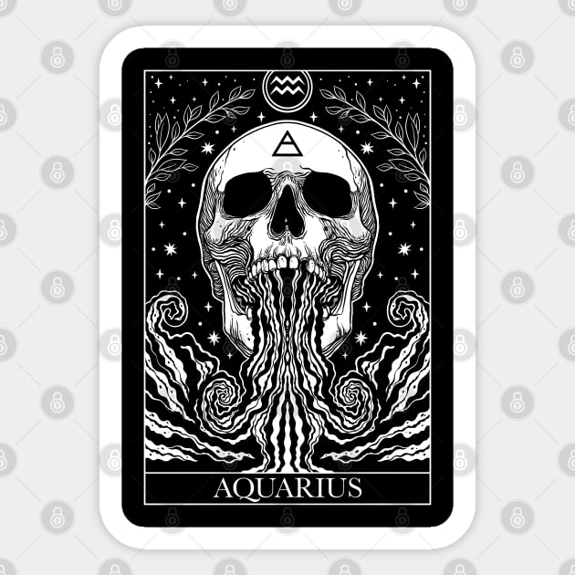 Zodiac sign tarot card Aquarius Sticker by OccultOmaStore